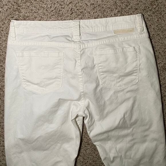 Calvin Klein White Skinny Cropped Jeans - Size 8 - Picture 4 of 13